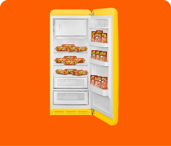 1x Smeg hladilnik – seveda poln Poli